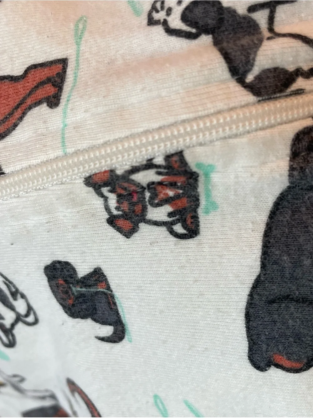 M+A Organic Cotton 3pc Fold Over Footed PJs Dog, Farm Animal, Teddy Bear Prints